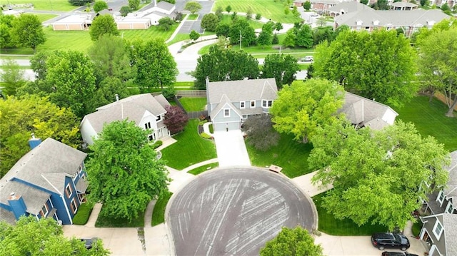 aerial view of residential area