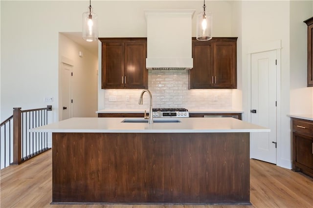1604 Mulberry St, Pleasant Hill, MO 64080 - kitchen featuring a sink, light wood-type flooring, tasteful backsplash, and light countertops