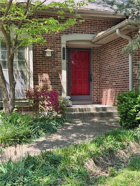5212 Somerset Dr, Prairie Village, KS 66207 - property entrance with brick siding
