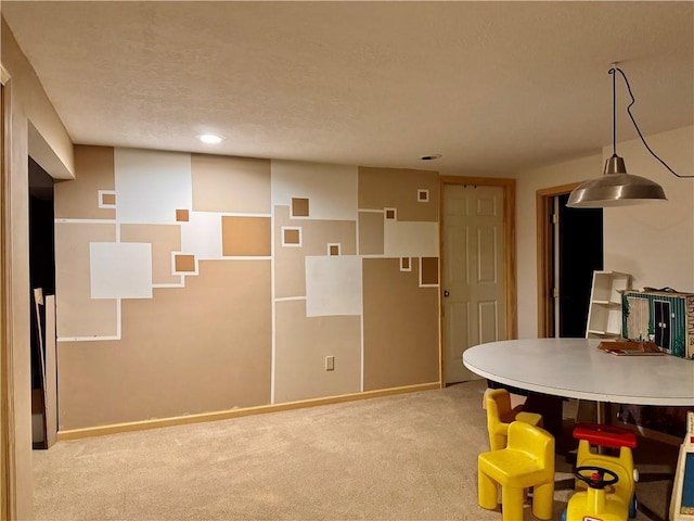 5212 Somerset Dr, Prairie Village, KS 66207 - carpeted dining room featuring recessed lighting, baseboards, and a textured ceiling