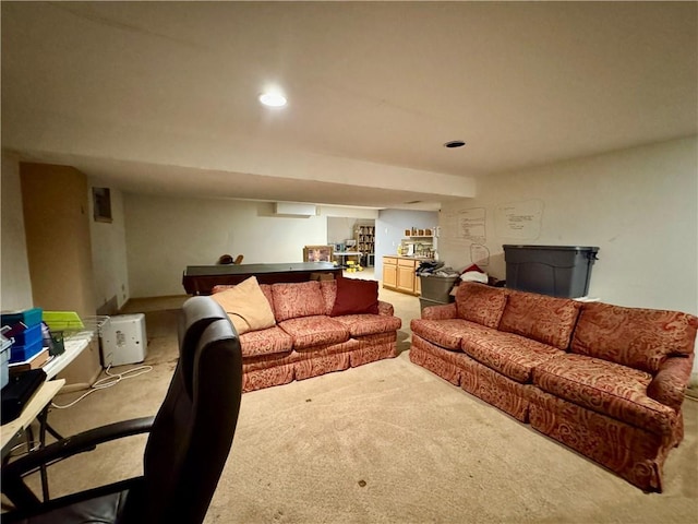5212 Somerset Dr, Prairie Village, KS 66207 - living room featuring carpet and recessed lighting