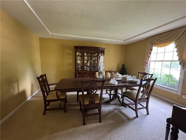 5212 Somerset Dr, Prairie Village, KS 66207 - carpeted dining room featuring a textured ceiling and baseboards