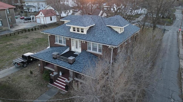 aerial view featuring a residential view