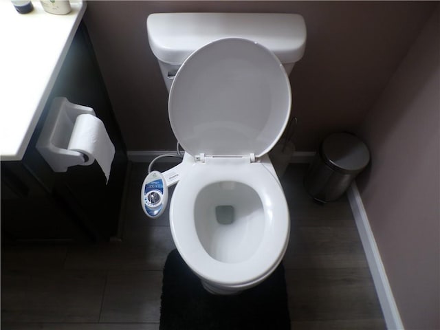 room details with toilet and baseboards