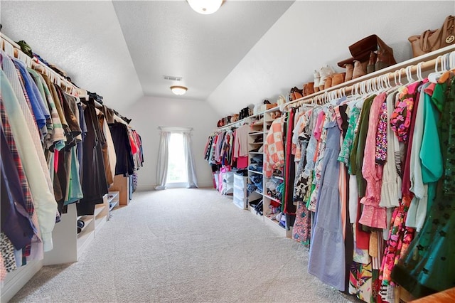 24411 W 70th St, Shawnee, KS 66226 - walk in closet featuring lofted ceiling and carpet flooring