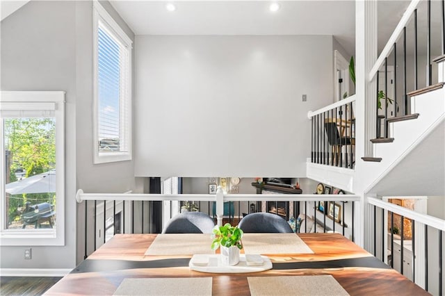 9808 N Hedges Ave, Kansas City, MO 64157 - dining room featuring plenty of natural light, wood finished floors, recessed lighting, and baseboards
