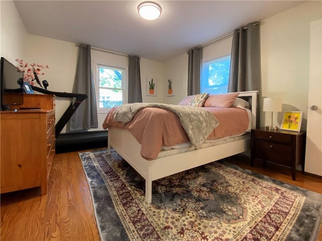 bedroom with wood finished floors