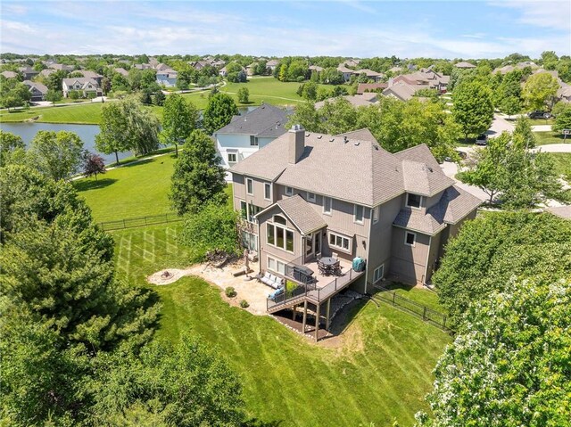8701 W 157th St, Overland Park, KS 66221 - aerial perspective of suburban area featuring a large body of water