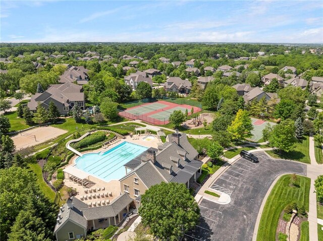 8701 W 157th St, Overland Park, KS 66221 - bird's eye view of a pool