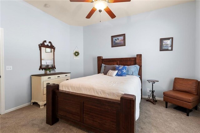 8701 W 157th St, Overland Park, KS 66221 - bedroom with light colored carpet, baseboards, and ceiling fan