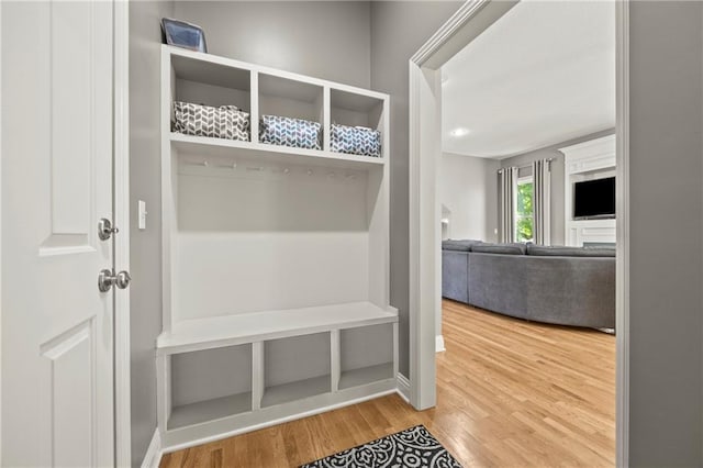 14692 S Garnett St, Olathe, KS 66062 - mudroom with wood finished floors and baseboards