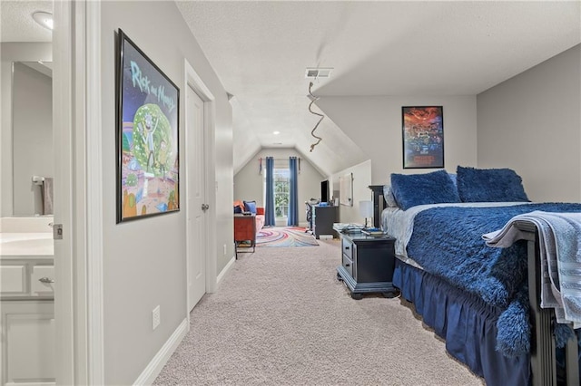 14692 S Garnett St, Olathe, KS 66062 - carpeted bedroom with a textured ceiling and lofted ceiling