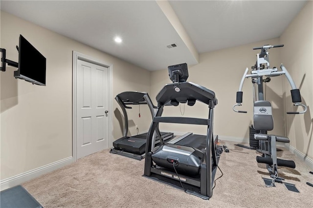 14692 S Garnett St, Olathe, KS 66062 - workout room featuring carpet and recessed lighting