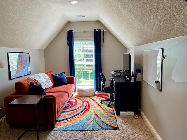 14692 S Garnett St, Olathe, KS 66062 - carpeted office space with a textured ceiling and vaulted ceiling