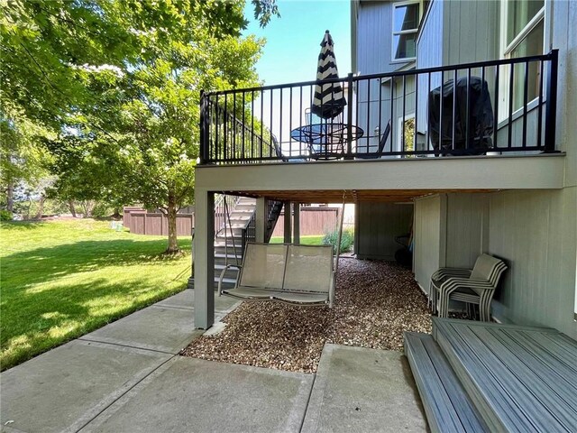 14692 S Garnett St, Olathe, KS 66062 - view of patio featuring stairway