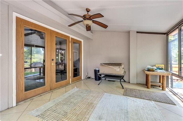 sunroom with french doors