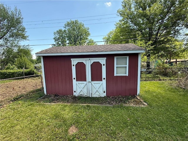view of shed