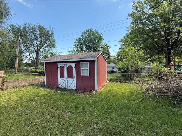 view of shed