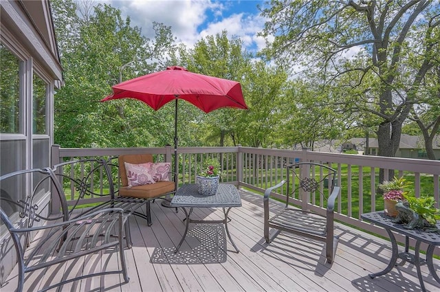 view of wooden deck