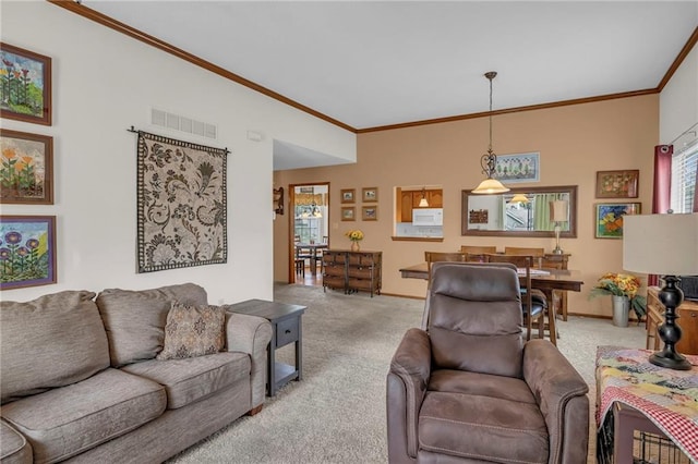 16611 E 53rd St, Independence, MO 64055 - living room with light carpet, ornamental molding, and baseboards
