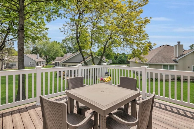 16611 E 53rd St, Independence, MO 64055 - deck featuring outdoor dining space, a yard, and a residential view