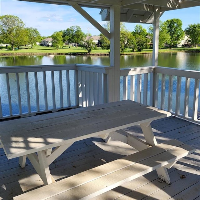 16611 E 53rd St, Independence, MO 64055 - wooden terrace featuring a water view