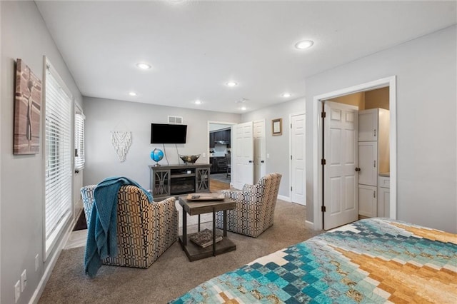 17201 NE 136th St, Kearney, MO 64060 - living room featuring carpet flooring and recessed lighting