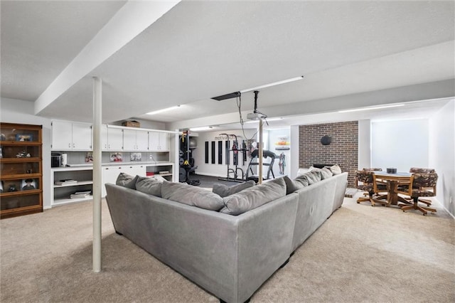 17201 NE 136th St, Kearney, MO 64060 - living room with light carpet and a fireplace