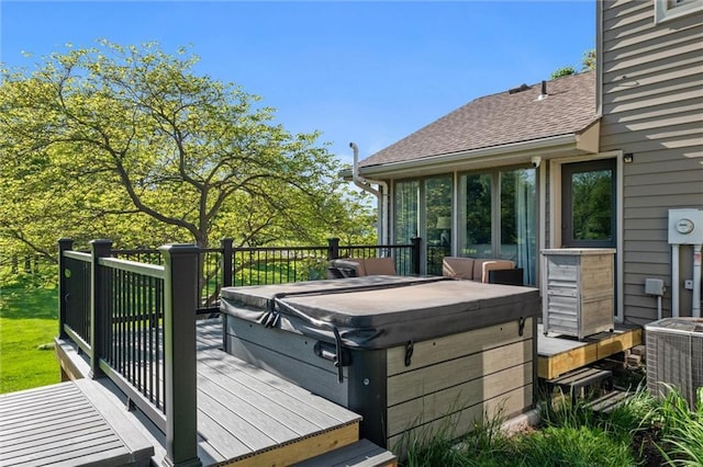 17201 NE 136th St, Kearney, MO 64060 - wooden deck with a hot tub