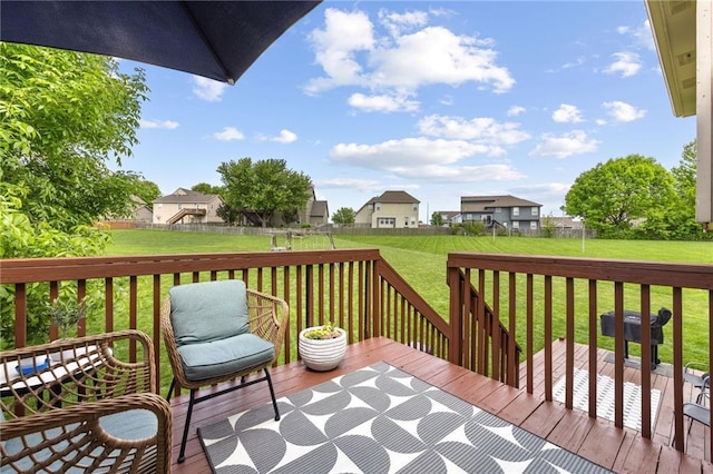 11004 N Kentucky Pl, Kansas City, MO 64157 - wooden terrace featuring a residential view