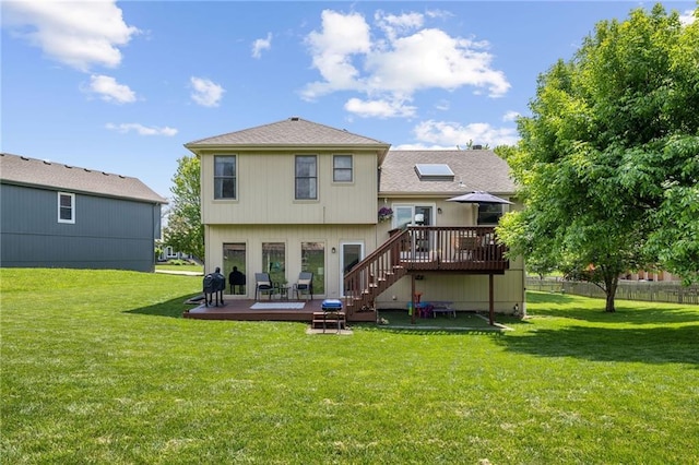 11004 N Kentucky Pl, Kansas City, MO 64157 - rear view of property featuring a wooden deck and stairway