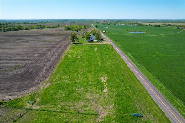 aerial view featuring a rural view