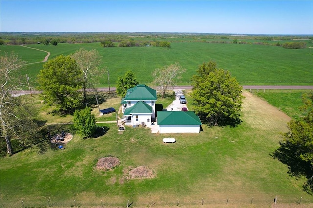 drone / aerial view featuring a rural view