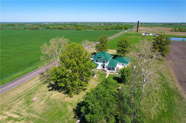 drone / aerial view with a rural view