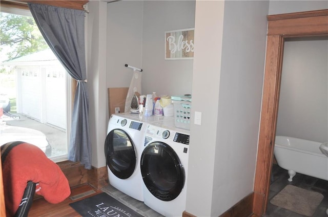 laundry area featuring laundry area and washing machine and dryer