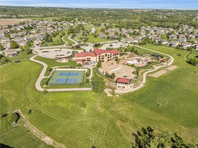 aerial overview of property's location with nearby suburban area