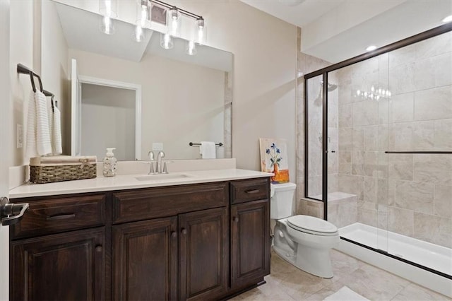 17005 Bradshaw St, Overland Park, KS 66221 - full bathroom featuring toilet, vanity, and a stall shower