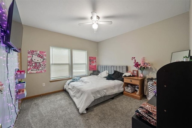 425 Thornton St, Leavenworth, KS 66048 - bedroom with carpet, baseboards, and ceiling fan