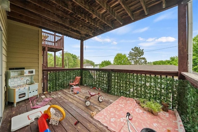 425 Thornton St, Leavenworth, KS 66048 - wooden deck featuring a sink