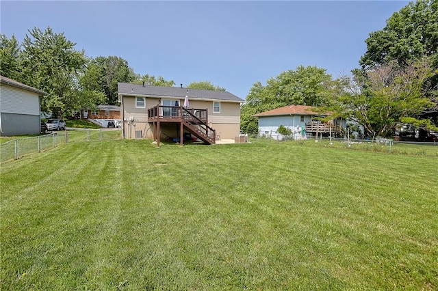 211 Carla St, Excelsior Springs, MO 64024 - back of house with stairway and a deck