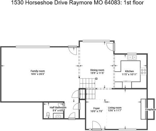 1530 Horseshoe Dr, Raymore, MO 64083 - floor plan / room layout