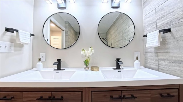 bathroom featuring double vanity