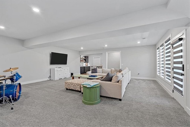 22622 W 87th Ter, Lenexa, KS 66227 - carpeted living room with baseboards and recessed lighting