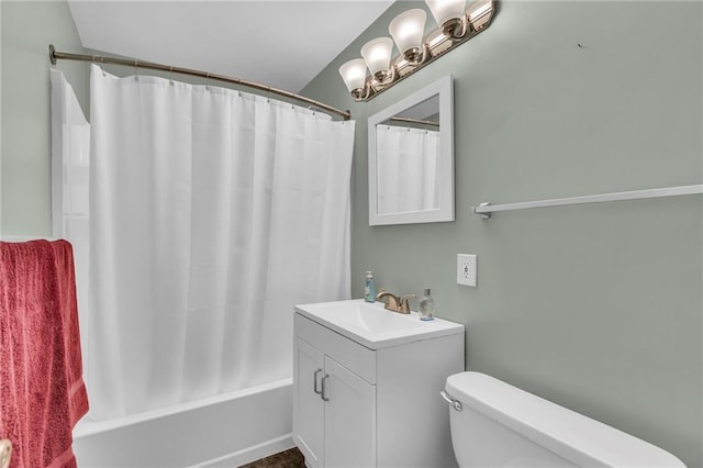 1400 NE 67th Ter, Gladstone, MO 64118 - bathroom featuring toilet, vanity, and shower / tub combo