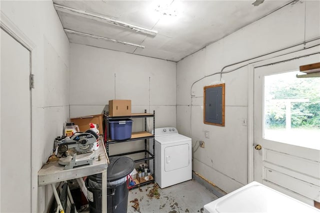 1400 NE 67th Ter, Gladstone, MO 64118 - laundry room featuring washer / clothes dryer and electric panel