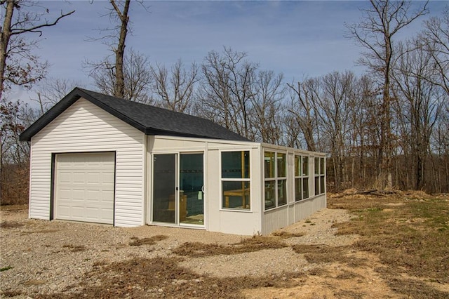 view of garage