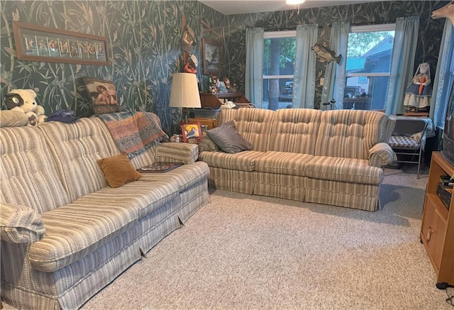 33307 Bittner Dr, Warsaw, MO 65355 - carpeted living area featuring wallpapered walls