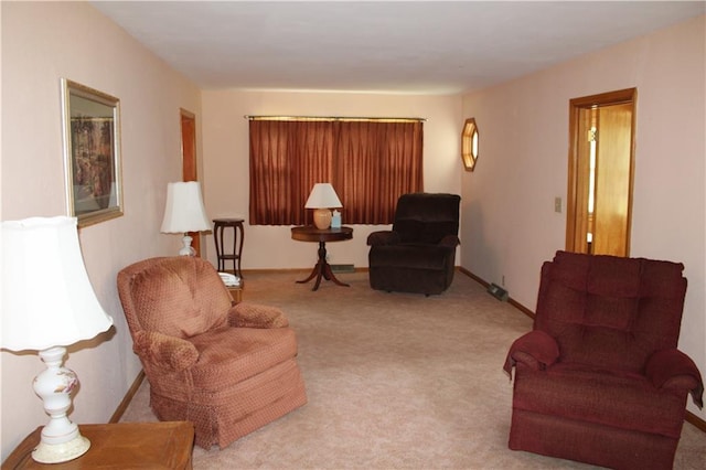 living room with carpet flooring