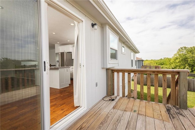 605 Carr St, Knob Noster, MO 65336 - deck featuring fence