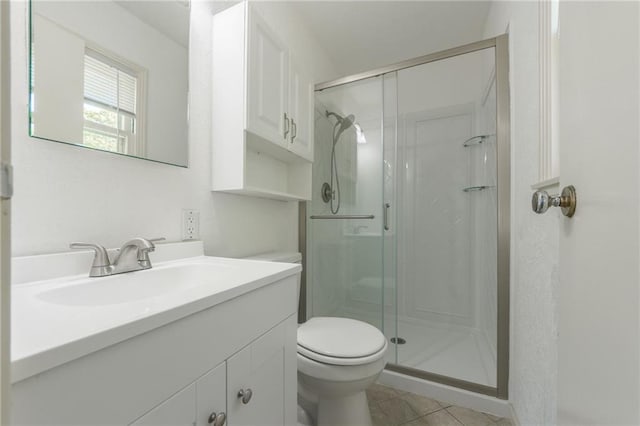 5707 W 101st Ter, Overland Park, KS 66207 - full bath featuring a shower stall, vanity, toilet, and tile patterned flooring